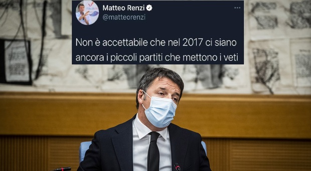 Matteo Renzi e il «veto dei partitini», i vecchi tweet che la rete rinfaccia al leader di Iv