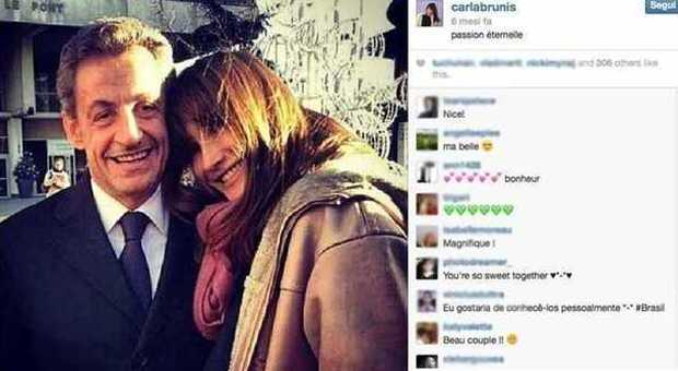 Nicolas Sarkozy e Carla Bruni su Instagram