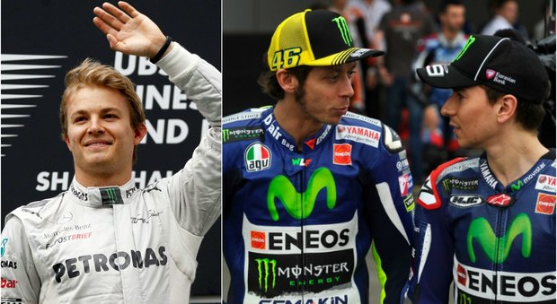 Rosberg saluta, la Mercedes pensa a Valentino Rossi e Jorge Lorenzo