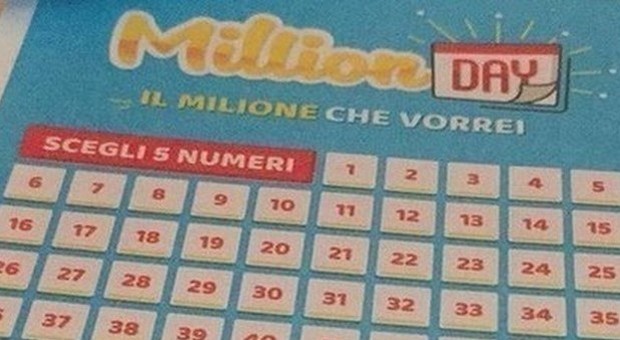 Million Day, i numeri vincenti di oggi lunedì 18 novembre 2019