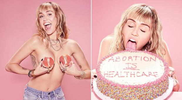 Miley Cyrus, le foto hot contro le leggi che vietano l'aborto. Poi cambia nome su Instagram
