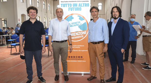 Da sinistra Omar Barbierato, Arturo Lorenzoni, Aldo D'Achille e Damiano Fusaro durante la presentazione a Rovigo