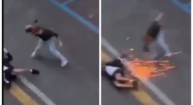 Rissa in centro a colpi di accetta tra 3 uomini: il video virale acquisito dalla polizia