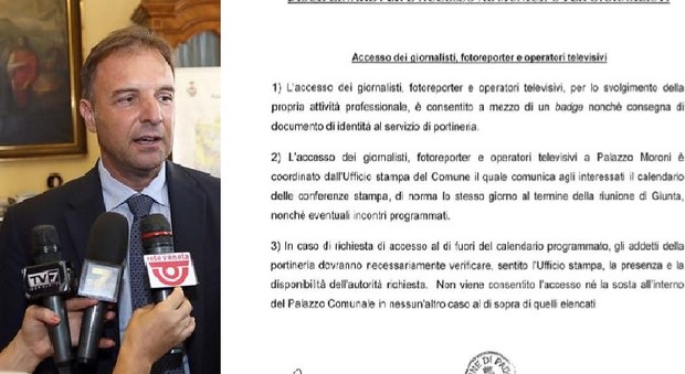 Giornalisti in municipio, Bitonci mette i "paletti": è polemica