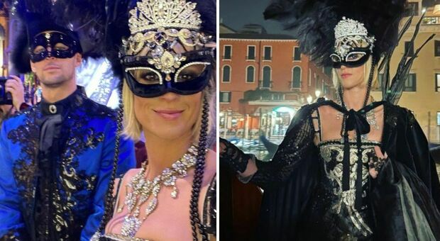 Federica Pellegrini, Carnevale a Venezia: «Che sexy Matteo, ti truccherò sempre così»