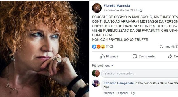 Fiorella Mannoia, ira social: «Non pubblicizzo prodotti dimagranti: è una truffa»