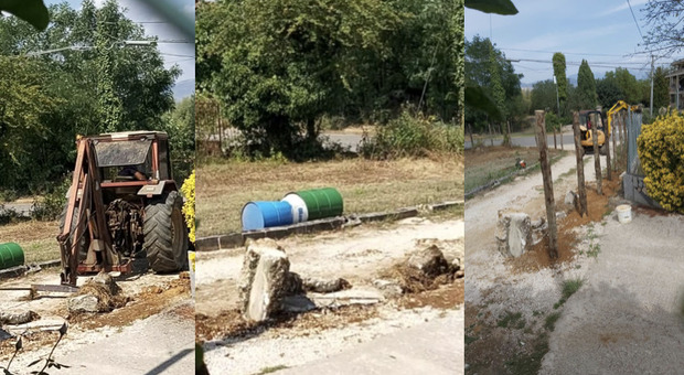 Guerra tra vicini nel frusinate il fosso con i macigni e i pali con la rete piazzati nei giorni scorsi