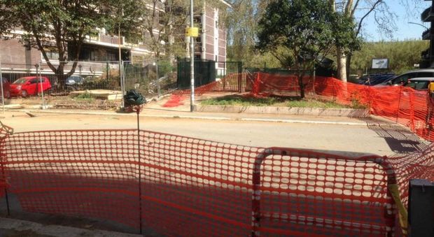 La recinzione in via Nocera Umbra