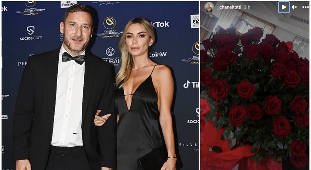 Totti e Noemi Bocchi, fuga romantica per San Valentino. E Chanel riceve un mazzo di rose da un ammiratore segreto
