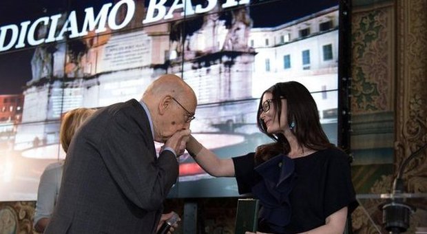 Lucia Annibali con il Presidente Giorgio Napolitano