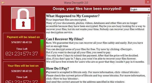 Attacco hacker: il virus Wannacry infetta centinaia di migliaia di pc in Cina