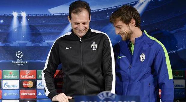 Allegri e Marchisio in conferenza stampa (LaPresse)