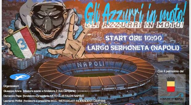 Napoli, da Largo Sermoneta allo Stadio Maradona festa azzurra per i motociclisti campani