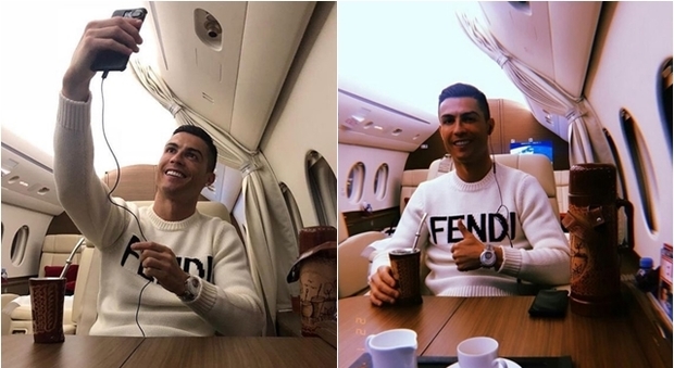 Cristiano Ronaldo, il suo selfie in aereo non piace ai social: «Sei insensibile»