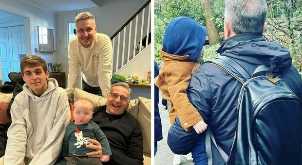 Paolo Bonolis, le prime foto con il nipotino Sebastian incantano il web: «È uguale al nonno»