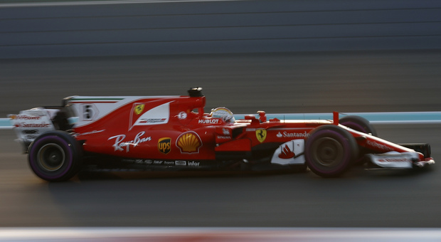 La Ferrari di Sebastian Vettel ad Abu Dhabi