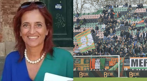 Un'eloquente striscione dei tifosi è la spia del rapporto tra supporters e la squadra del Venezia