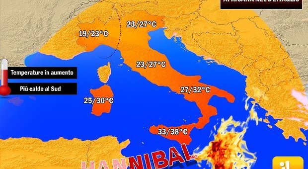 Meteo, arriva il caldo con Hannibal: 35° in Sicilia, 30° in Puglia. Instabilità al Nord -PREVISIONI