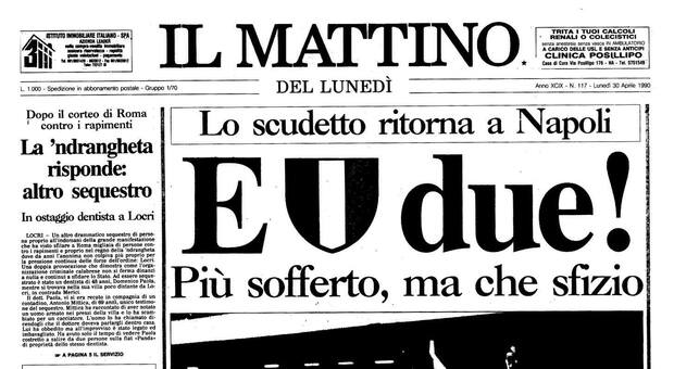 Napoli campione d'Italia: la prima pagina del secondo scudetto in edicola col Mattino