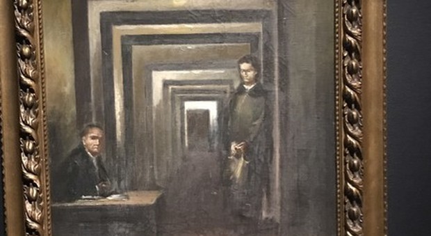 Il quadro di Hitler esposto a Salò