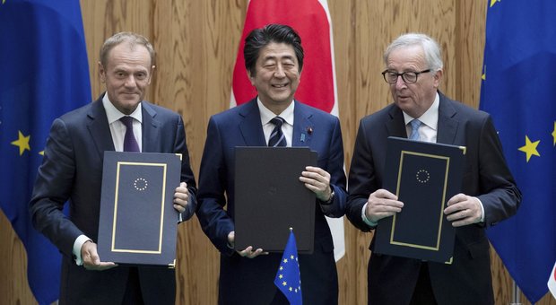 Ue-Giappone, patto libero scambio: «Segnale contro protezionismo»
