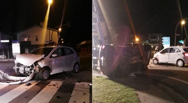Le auto coinvolte nell'incidente stradale a Gemona