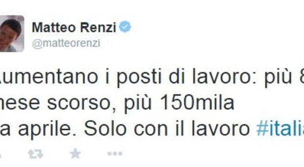 Il tweet di Renzi