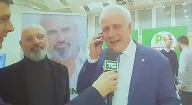 Stefano Bonaccini con il candidato governatore del centrosinistra in Toscana, Eugenio Giani