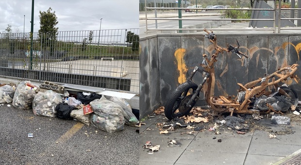 Napoli Est, rifiuti e abbandono davanti le stazioni eav