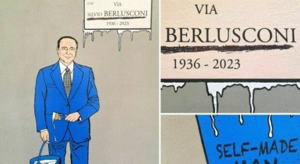 Berlusconi, cancellato il murales a Milano: vandalizzato un giorno dopo la sua comparsa