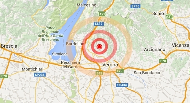 Terremoto, scossa di magnitudo 2.5 nel veronese: un forte boato e paura tra la popolazione