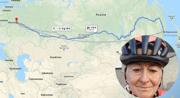 La signora Filippi attraversa la Russia in bici: a 69 anni percorrerà 9000 km