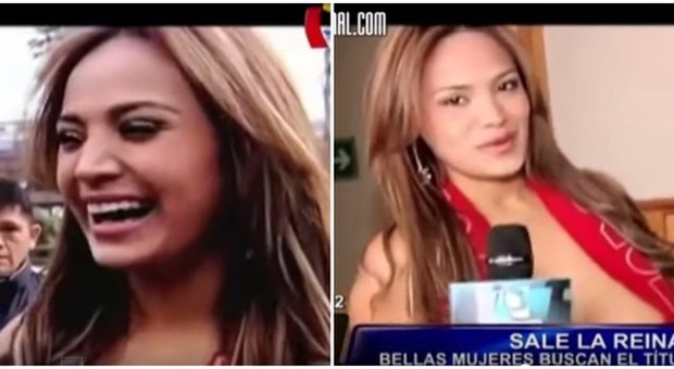 Il Perù vince, lei mantiene la promessa: la reginetta si spoglia nuda in tv -Guarda