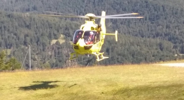 L'elicottero del 118 questa mattina per il soccorso a Tarvisio