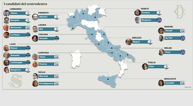 Il centrodestra chiude le sue liste, le spine di Berlusconi: Veneto e Basilicata, FI si spacca