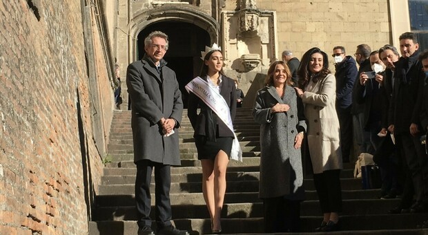 Il sindaco Manfredi incontra la neo Miss Italia, Zeudi Di Palma