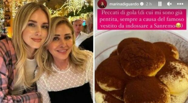 Sanremo, la mamma di Chiara Ferragni si pente di avere mangiato il dolce: «Devo pensare al vestito per il Festival»