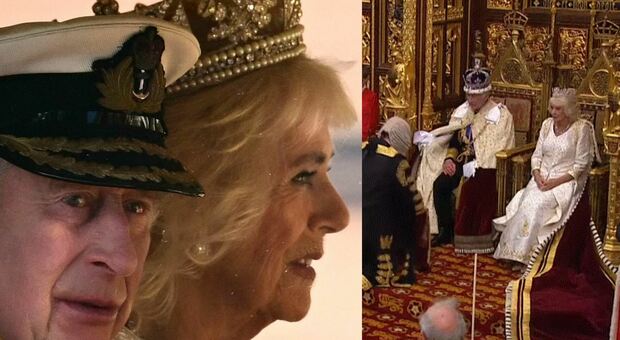 Re Carlo in Parlamento, Camilla ricicla l'abito dell'incoronazione ma indossa per la prima volta il diadema di Elisabetta (con 1.333 diamanti)