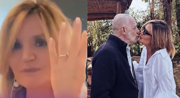 Patrizia Groppelli commossa mostra la fede in tv: «Ho sposato Alessandro Sallusti. Sono libera». Lui (ironico): «È stata una sanatoria»