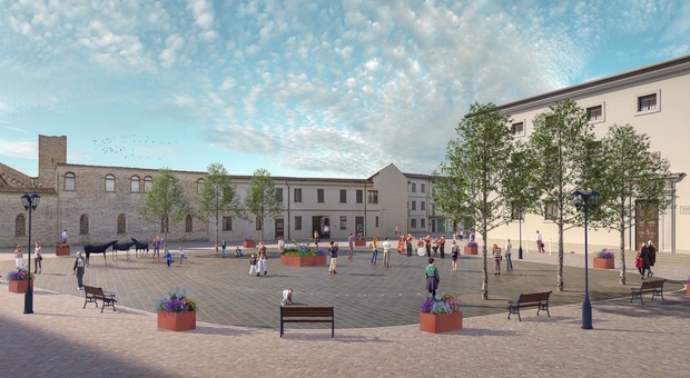 Come diventerà la futura piazza della Motta di Pordenone in un rendering del progetto comunale