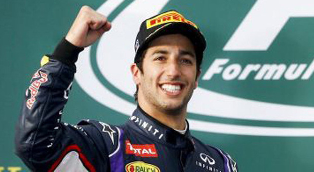 L'australiano di origini italiane Daniel Ricciardo sul podio di Melbourne