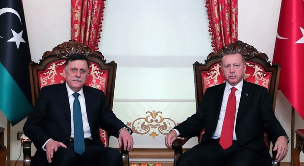 Il premier libico al Serraj e il presidente turco Erdogan