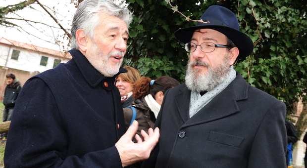 Giorgio Cicogna (a sin.) col rabbino Adolfo Aharon Locci