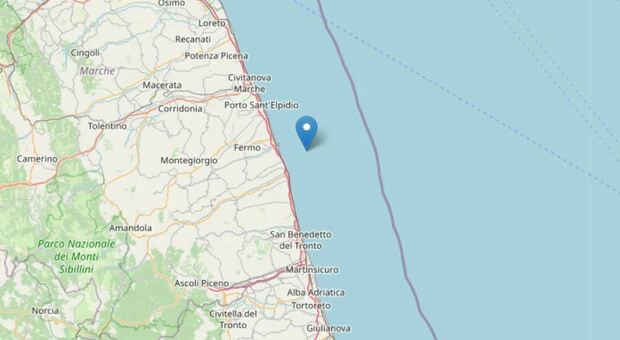 Terremoto a largo della costa di Fermo nella notte: magnitudo 2.3. È uno sciame sismico continuo