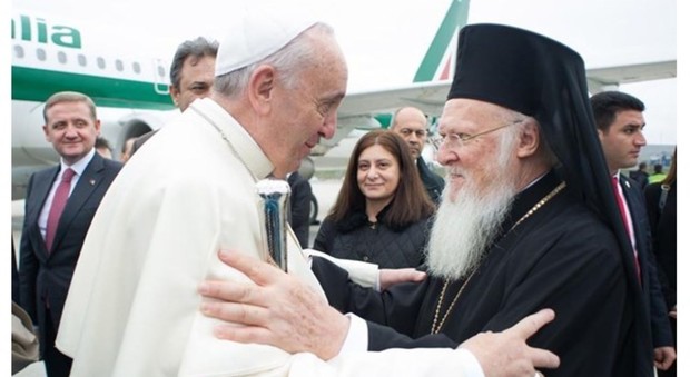 Il Papa con il Patriarca Bartolomeo I