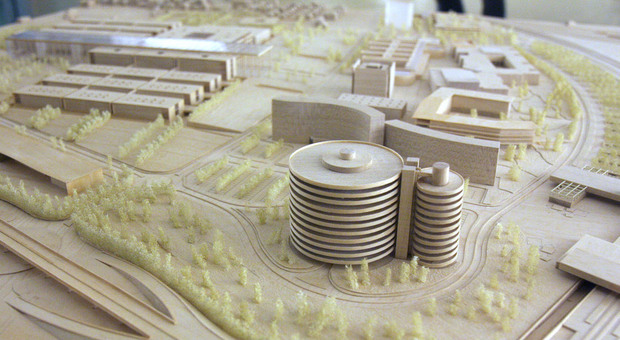 Il modello del progetto di un nuovo ospedale a Padova Est