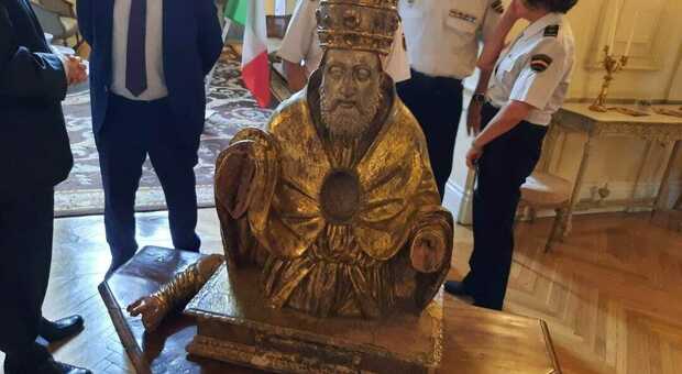 Il busto di San Clemente Papa torna a Lecce: era stato rubato nel 2019