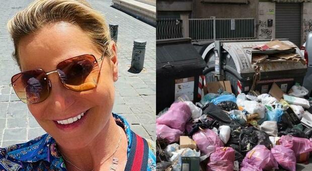 Simona Ventura contro l'emergenza rifiuti a Roma: «La monnezza ci fa vergognare»