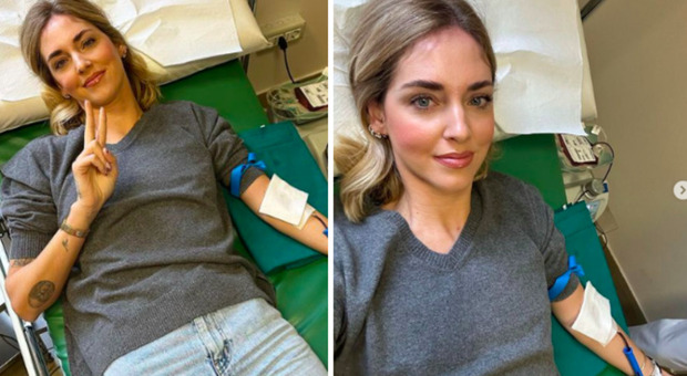 Chiara Ferragni risponde all'appello di Fedez e dona il sangue per la prima volta: «Orgogliosa di essere diventata donatrice»