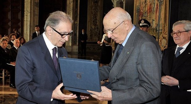 Riccardo Cerocchi con il presidente emerito della Repubblica Giorgio Napolitano